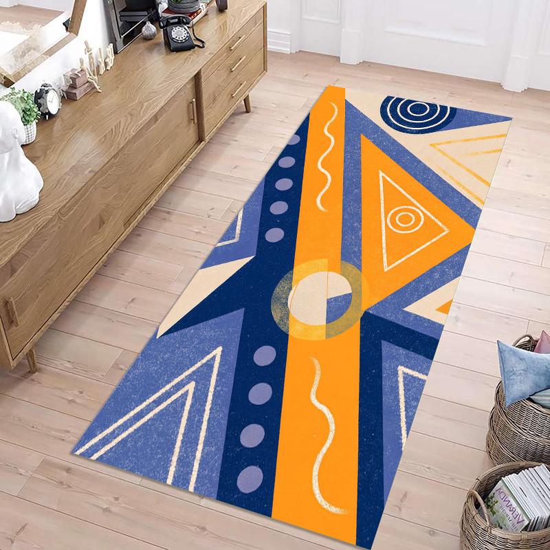 Runner Rug Abstract Art Modern Geometric Triangle Print Hallway Entryway Home Decor Washable 40X120CM