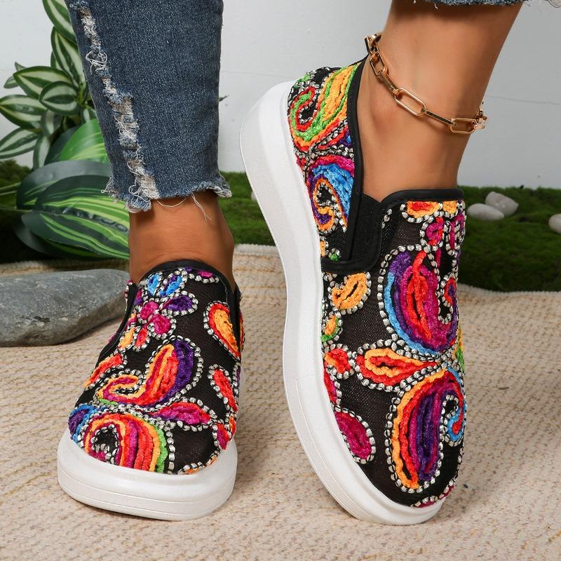 Women's New Fashion Flat Bottom Heightening Mesh Yarn Breathable Casual Single Shoes Support Platform One Piece