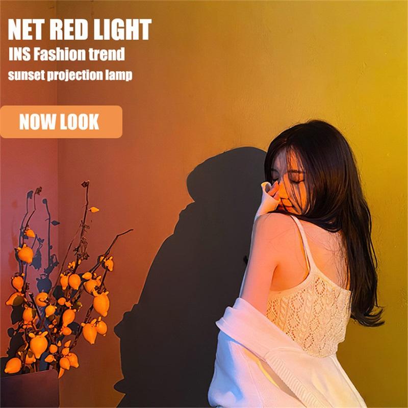 Sunset Lights USB Floor Sunset Lights Aura Lights Rainbow Background Projection Decoration Dusk Internet Celebrity Sunset Lights