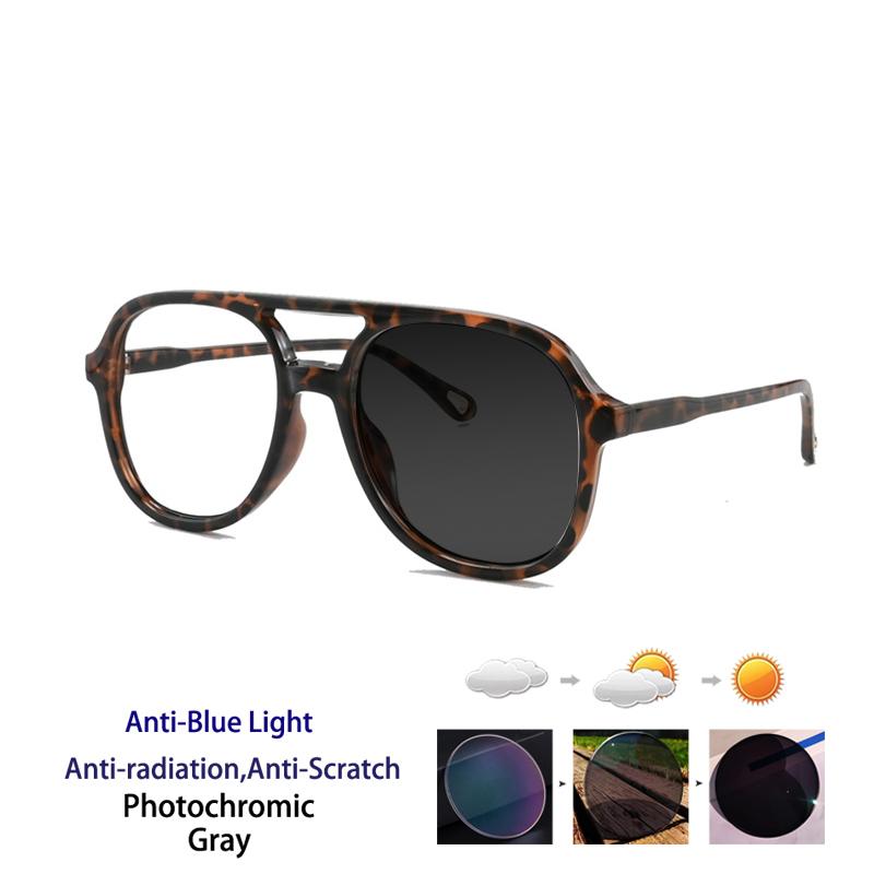 Fashion Pilot Oversized Reading Glasses Woman Flower Double Bridges Eyeglasses Frames Female Anti Blue Light Presbyopia Eyewear