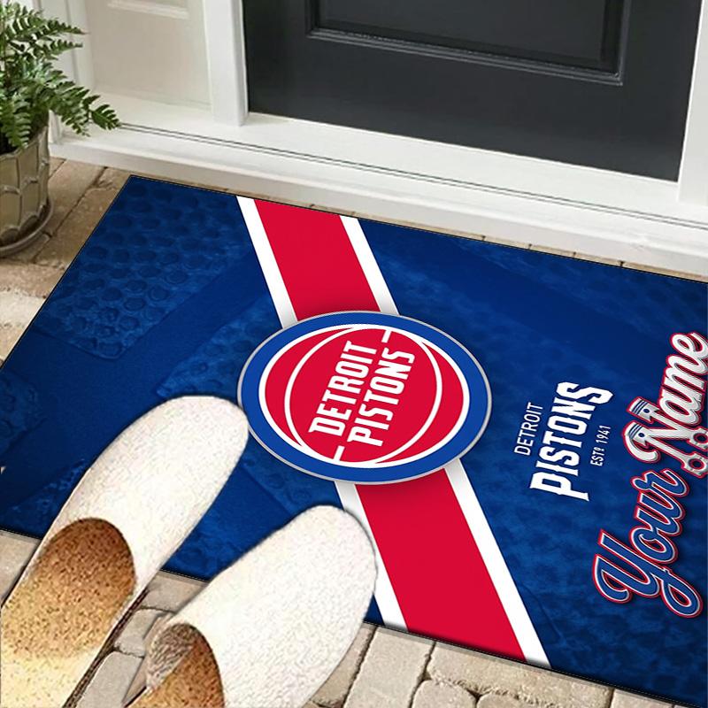 Custom NameDetroit Basketball Art Carpet, Indoor Rug, Chair Rug, Living Rooms, Doormat Made From Polyester Home Decor Birthday Christmas Gifts