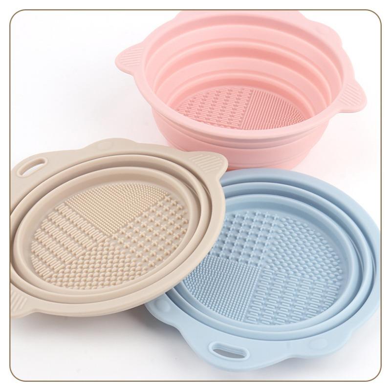 Foldable Silicone Makeup Brush Cleaning Bowl For Beauty Tools
