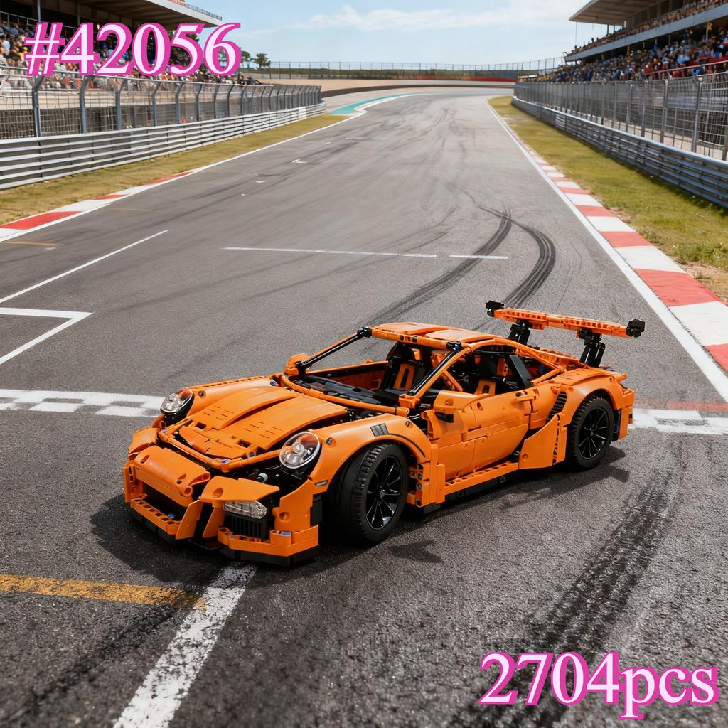 Orange Supercar 1:8 42056 Building Blocks 2704pcs Compatible with Legoed Christmas Gift for Adults Kids