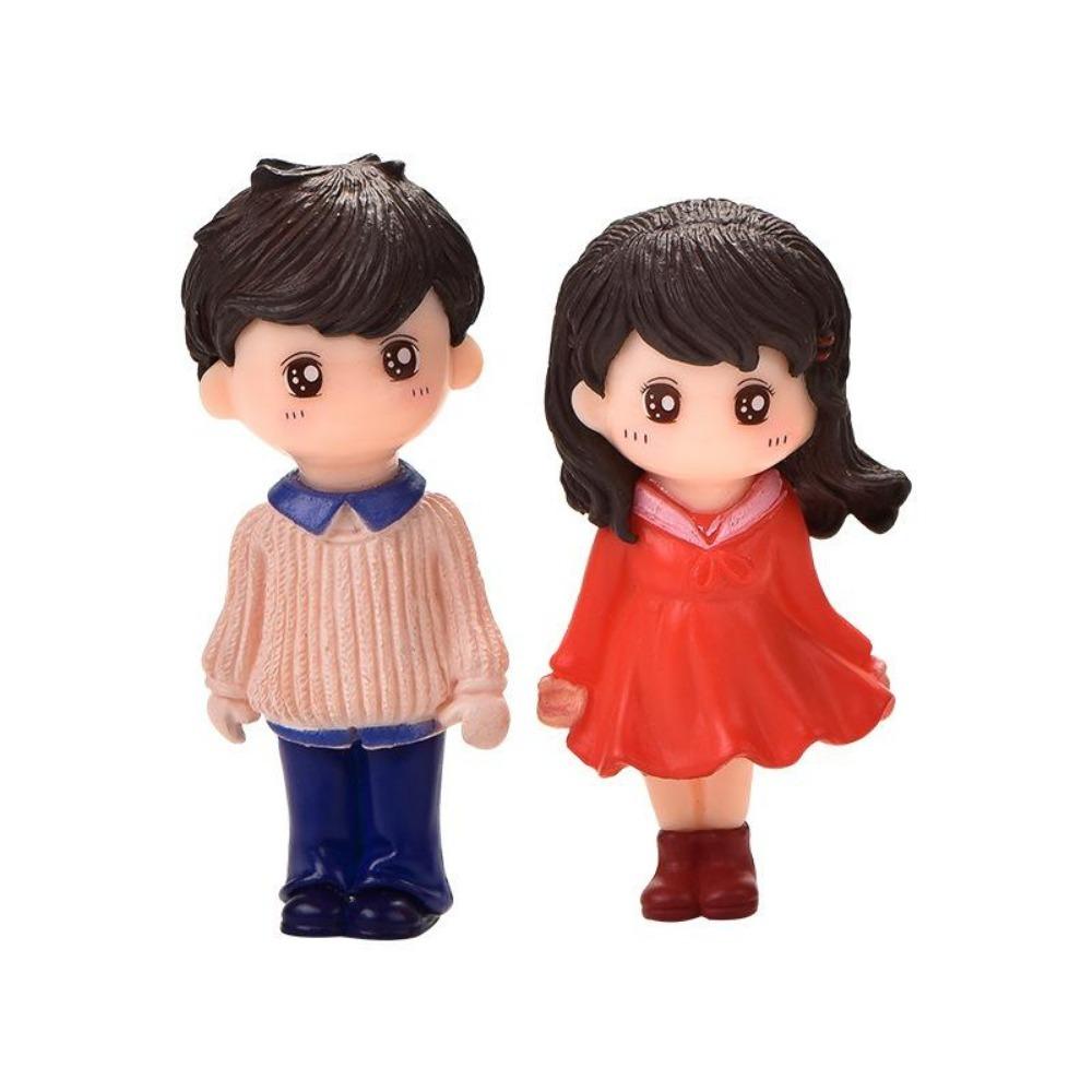 New Lovers Figures Couple Miniature Home Decor People Boy Girl Model Princess Fairy Gnome Valentine's Day Gift Dollhouse