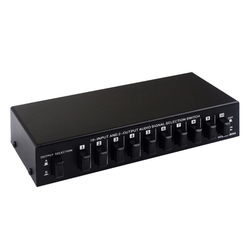 10 in 2 out/2-In 10-Out Sound Signal Selection Switcher Switching Comparator Double Way Easy Switching 10Hz-50KHz