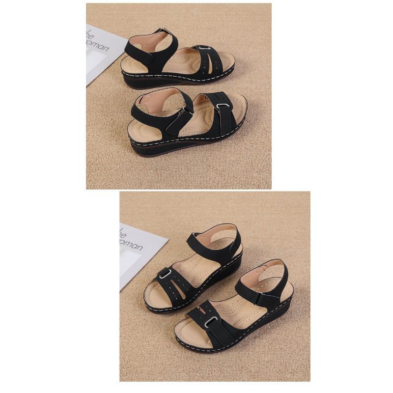 Women's New Fish Mouth Casual Sandals Roman Style Sandals Outerwear Velcro Shoes
