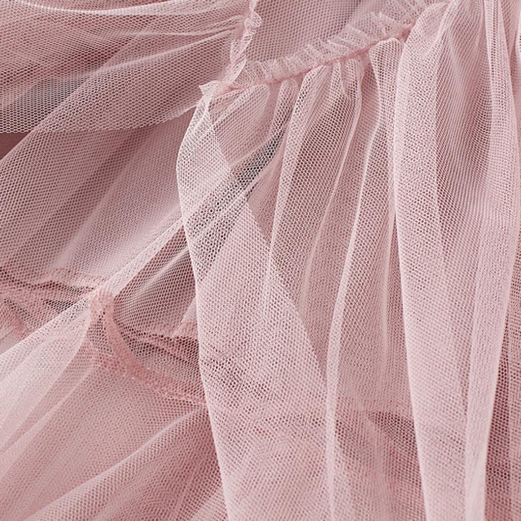 Women's Fashion Casual Solid Color High Waist Ruffle Splicing Mesh Half-body Skirt