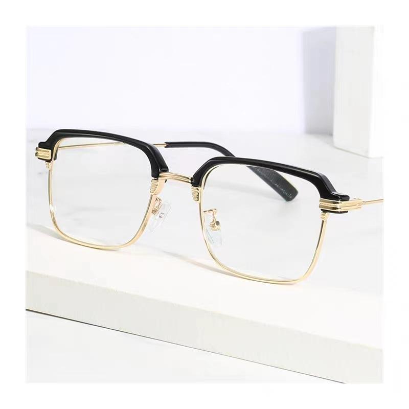 Stylish Half Frame Myopia Glasses Metal Trend Fashion Anti-blue Light Near Sight Eyewear Women Short-sighted Eyeglasses