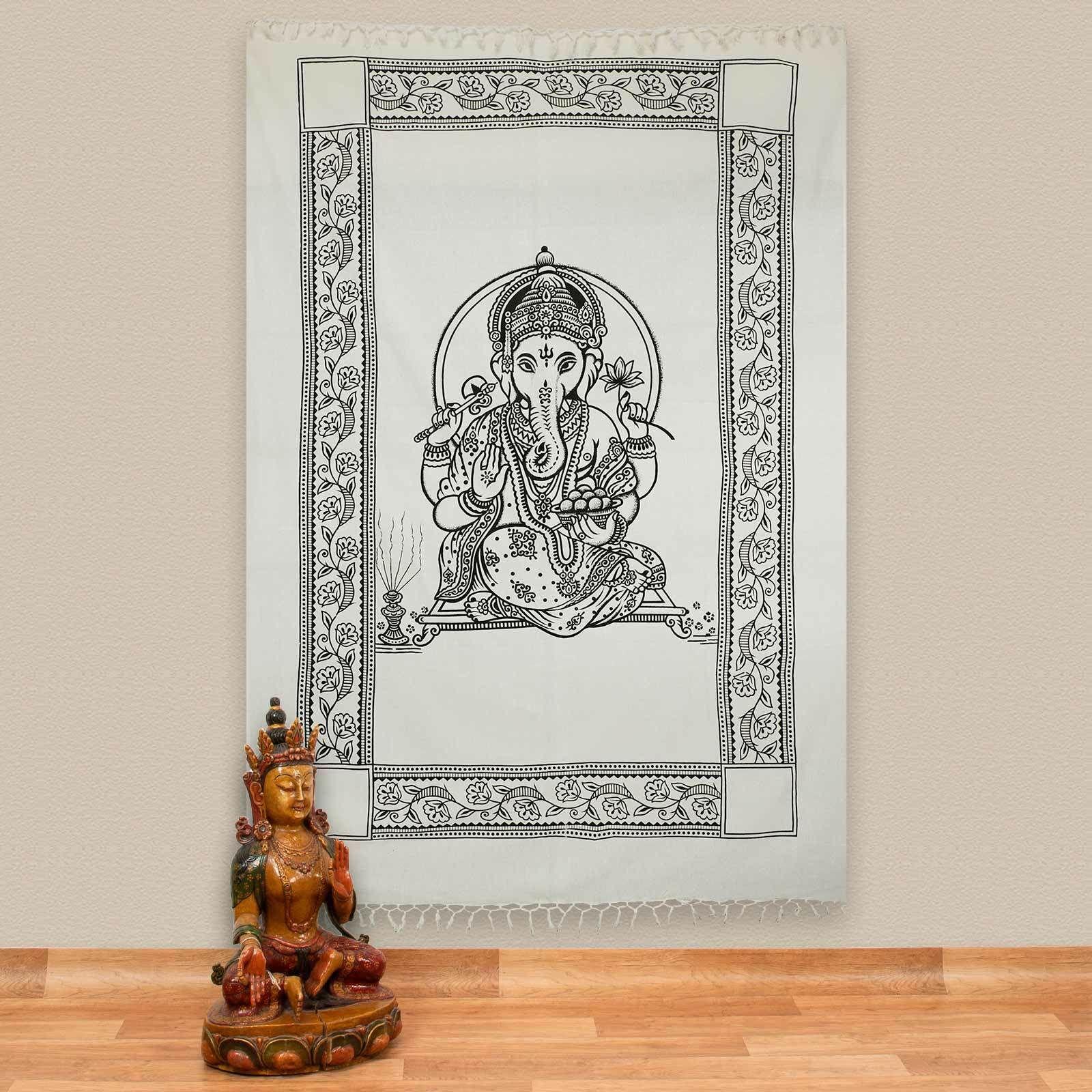 Tapestry of Ganesh large Goa approx 75x100 чёрный