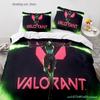 Gaming Valorant Bedding Set Single Twin Full Queen King Size Bed Set Aldult Kid Bedroom Duvetcover Sets 3D Print Anime 030