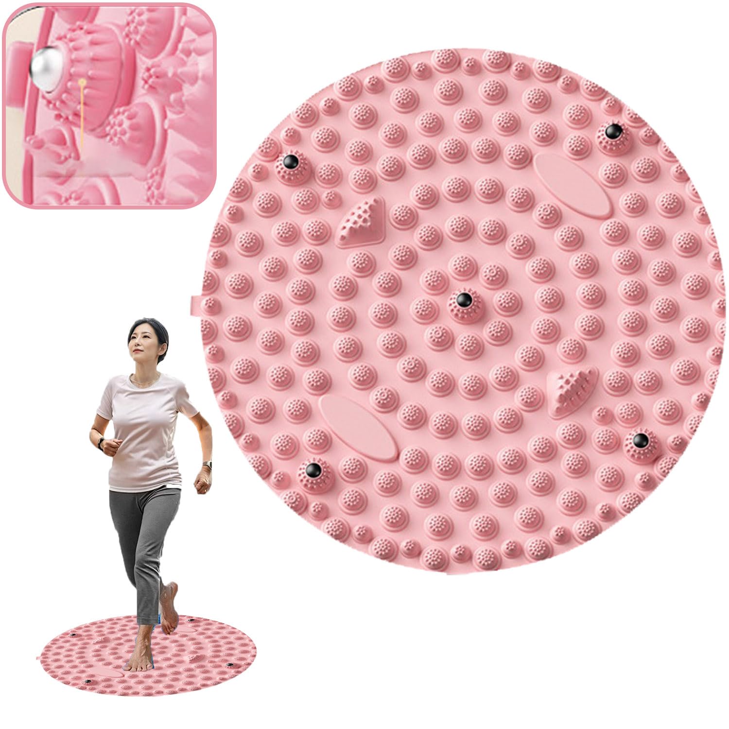 

for Foot Massage Foot Reflexology Round Massage Foot Acupressure Plate Exercise Massage Foldable Ergonomic Shiatsu Pad for Home Use [New 2024] Pad, розовый