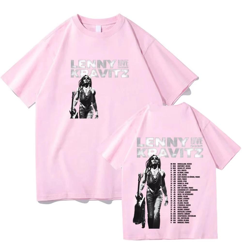 Lenny Kravitz Live 2026 Maglietta Grafica Uomo Donna Cotone di Alta Qualità Maglietta Moda Uomo Manica Corta Stile Musica Punk Streetwear