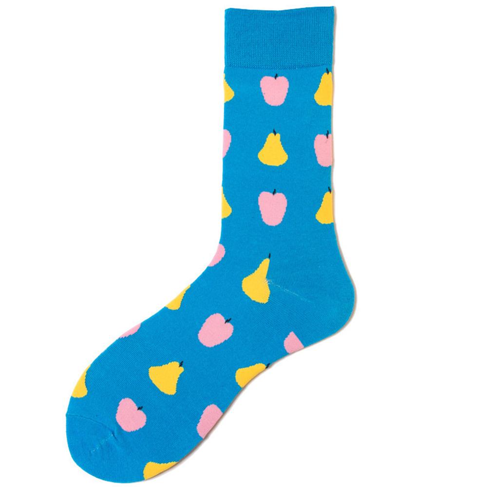 Happy Cherry Lemon Pineapple Strawberry Unisex Fruit Cotton Socks Skateboard Men Fashion Business Hipster Dropship