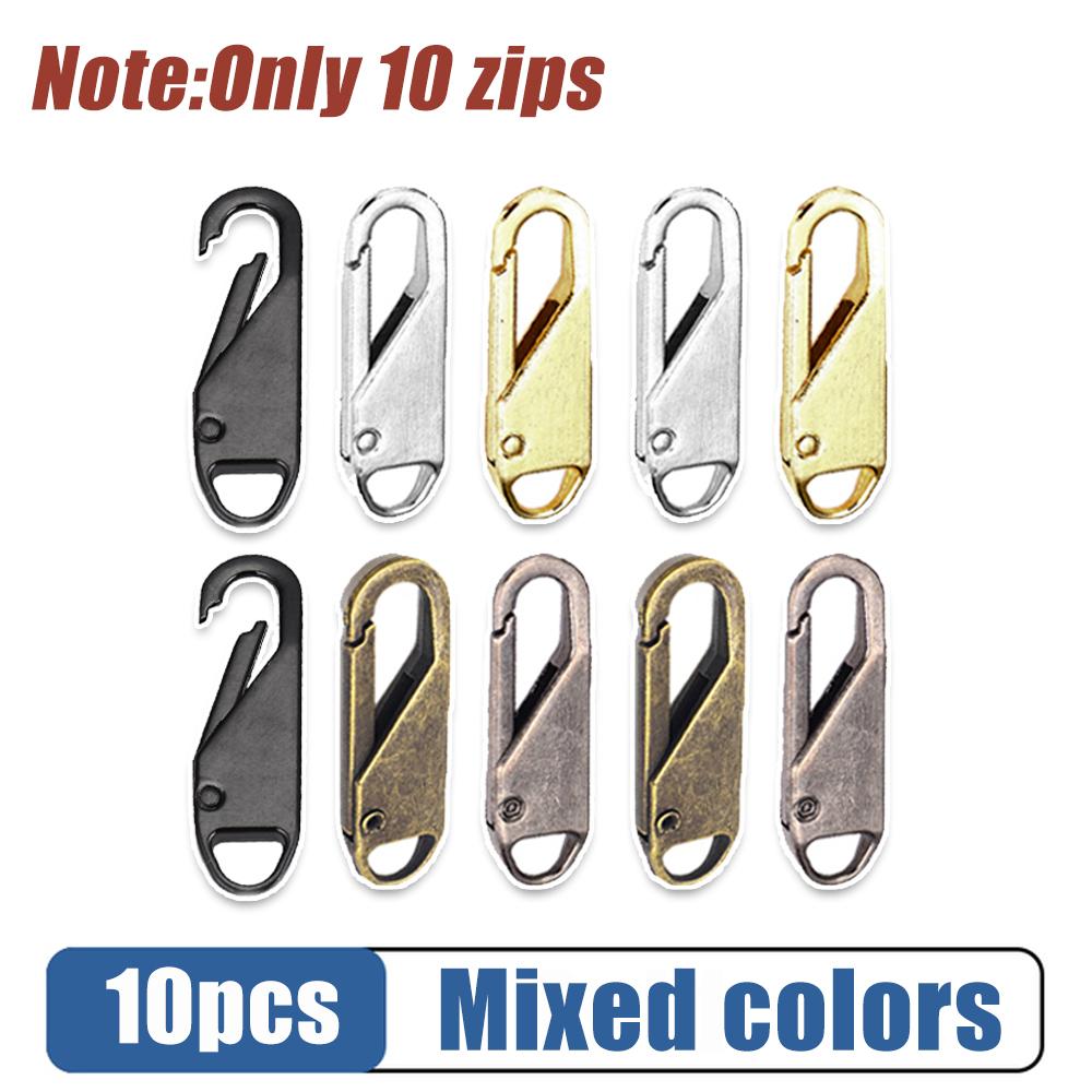 5/10/20 Pcs Fashion Universal Zipper Puller Slider Instant Sewing Zippers Head Repair Kit Replacement Broken Buckle Bag Suitcase