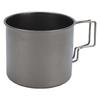 Ti Cup Camping Coffee Mug with Foldable Handle Lightweight Portable for Outdoors Travel Hiking 9CM