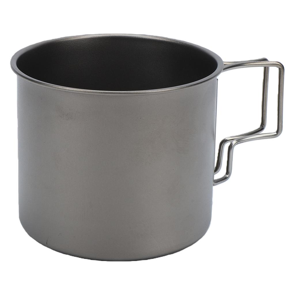 Ti Cup Camping Coffee Mug with Foldable Handle Lightweight Portable for Outdoors Travel Hiking 9CM