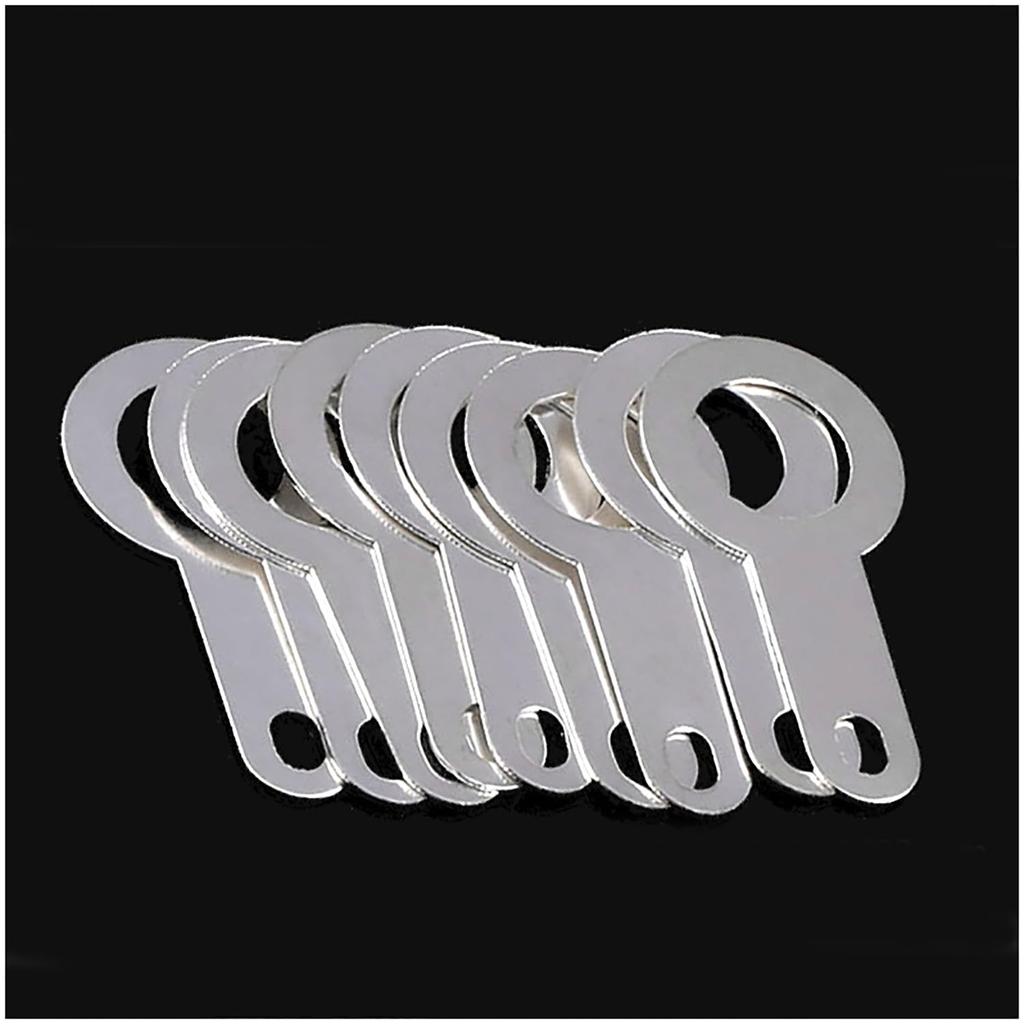 RLECS 200PCS Solder Lugs M4.2 Lug Bare Ring Terminal Connector Silver Copper Single Head Solder Terminal Suitable for Machinery Electricity Railway