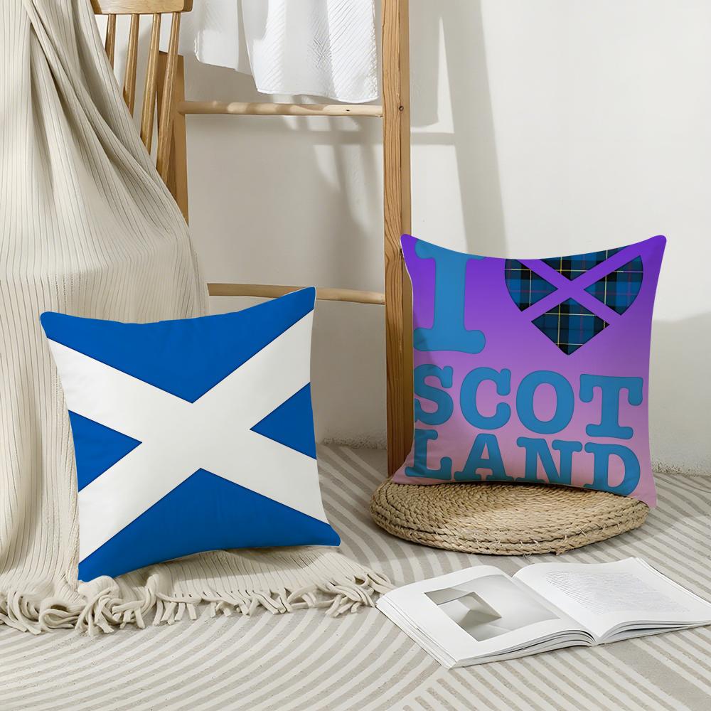 Scotland Sco Flag Cushion Cover Eco-Friendly Odorless Healthy Pillowcase Soft & Comfortable Kid-Safe No Filling