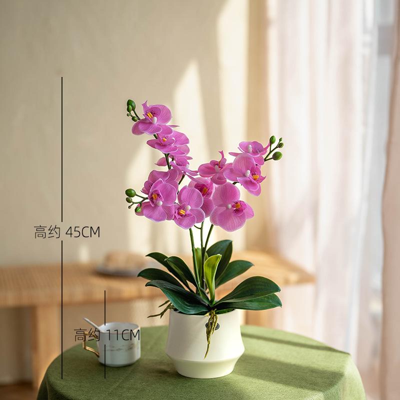 

Phalaenopsis simulated flower orchid light luxury high-end fake flower arrangement table floral ornament