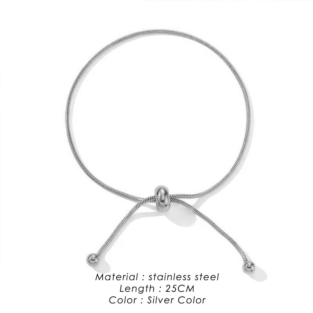 Personalized Snake Chain Adjustable Y Necklace for Woman Clavicle Pendant Stainless Steel Necklace Women s Holiday Gift Jewelry Bracelet Silver
