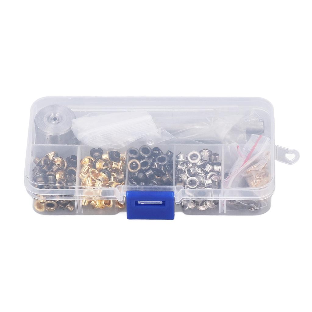 3.5mm Grommet Tool Kit Multicolor DIY Decorations Eyelet Grommet Kit with Transparent Storage Box