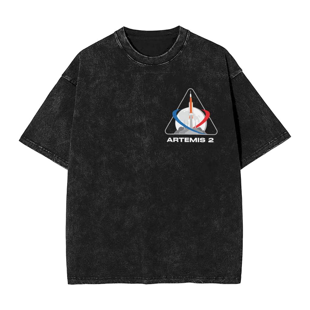 Vintage Tshirt Artemis Ii April 1 2026 Moon Mission Space Exploration Cotton Tshirts Fashion Tee Shirt Man Summer Y2k Tops
