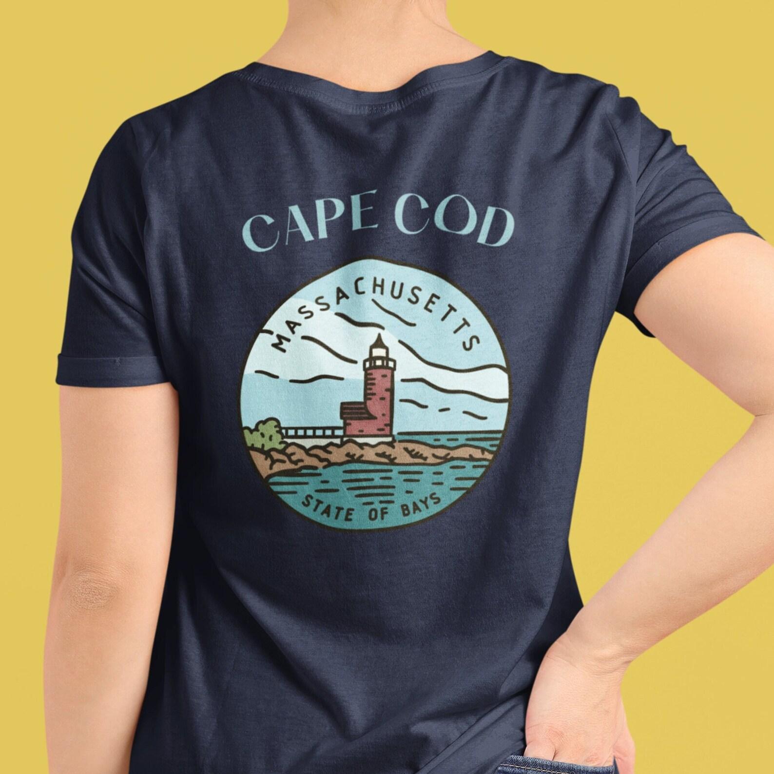 Cape Cod Massachusetts Back Print T-Shirt 4XL