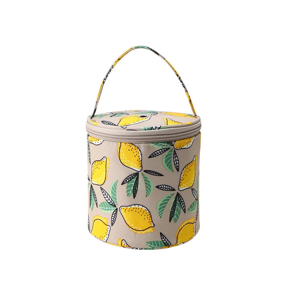 Yarn Storage Bag Storage Bucket Bag Handmade Crochet Bag Wristlet Bag Portable with Built-in Holes Travel-Friendly