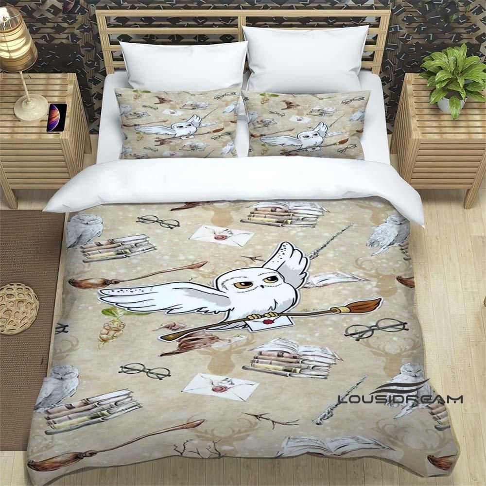 Cute Cartoon Owl Bedding Set (Duvet Cover & Pillowcases) — Perfect for Boys' and Girls' BedroomsCustomizable