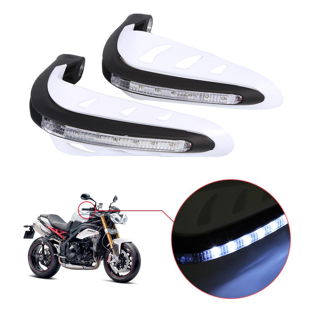 1 Pair   Handlebar Hand  or LED Light Motorcycle Hand Guards Black