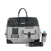 Unisex Large Capacity Travel Bag Crossbody Shoulder Handbag Geometric 16 Inch Laptop Compartment PVC With Faux Leather