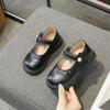 Elegant Girls' Little Leather Shoes 2024 Spring New Children's Mary Jane Shoes Little Princess Soft Sole Cute Kids Versatile PU