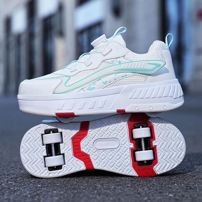 Children's runaway shoes double wheel girls breathable luminous shoes charging outdoor transportation