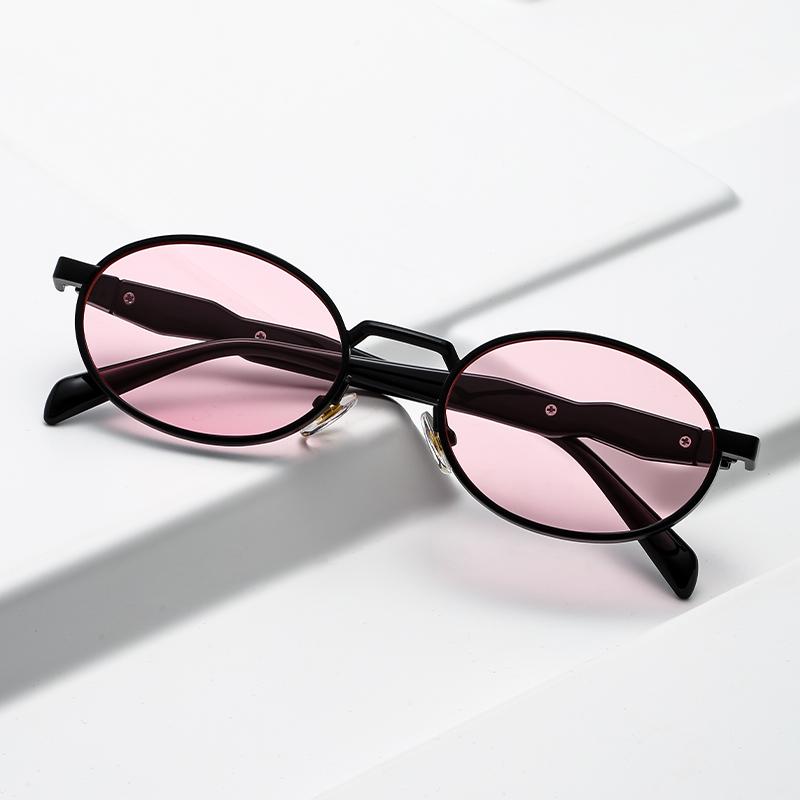 1/2pcs New Small Frame Metal Oval Sunglasses For Women And Men, High-End Retro Steampunk Sun Glasses