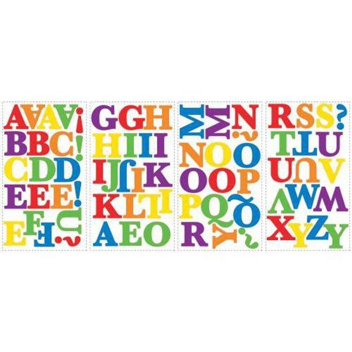Stickers repositionnables alphab multicolore