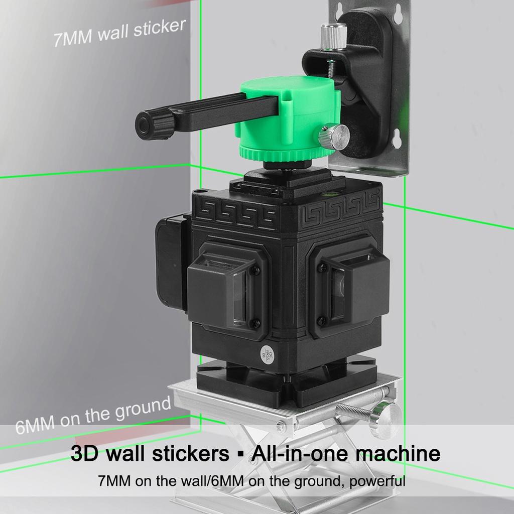 16/12 Line Green Lines Laser Levels 4D 360 Horizontal and Vertical Cross Lines Self-leveling Super Powerful Indoor Outdoor 4.8 * 3.6 * 4.4 IN