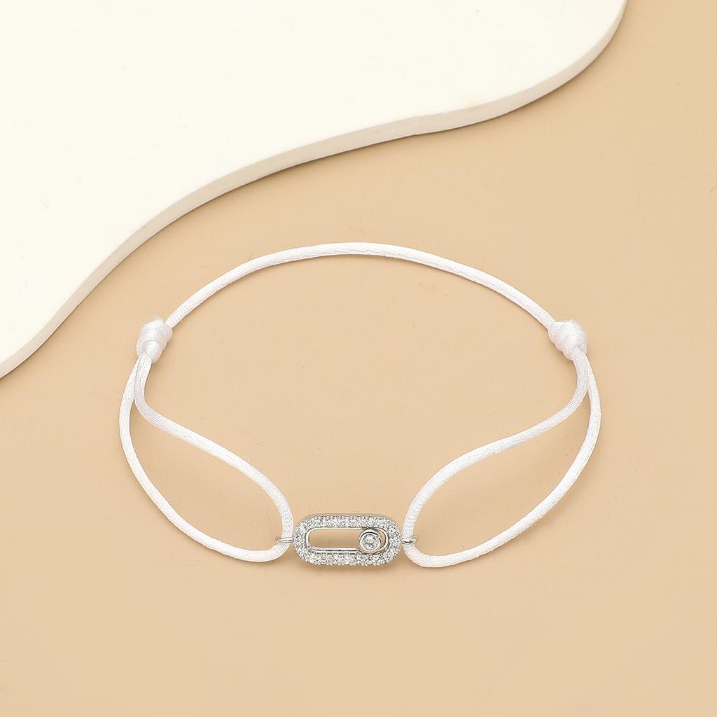New Simple Fashion Women's Can be moved Round Zircon Rope Bracelet Lace up Chain Adjustable Rope Bracelet jewelry accessory