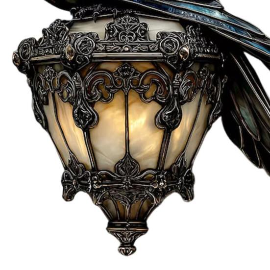 Raven On Lantern Acrylic Suncatcher Faux Stained Glass Window Wall Hanging Ornament Gothic Crow On Lamp Halloween Decor for Dark Academia Home Decor
