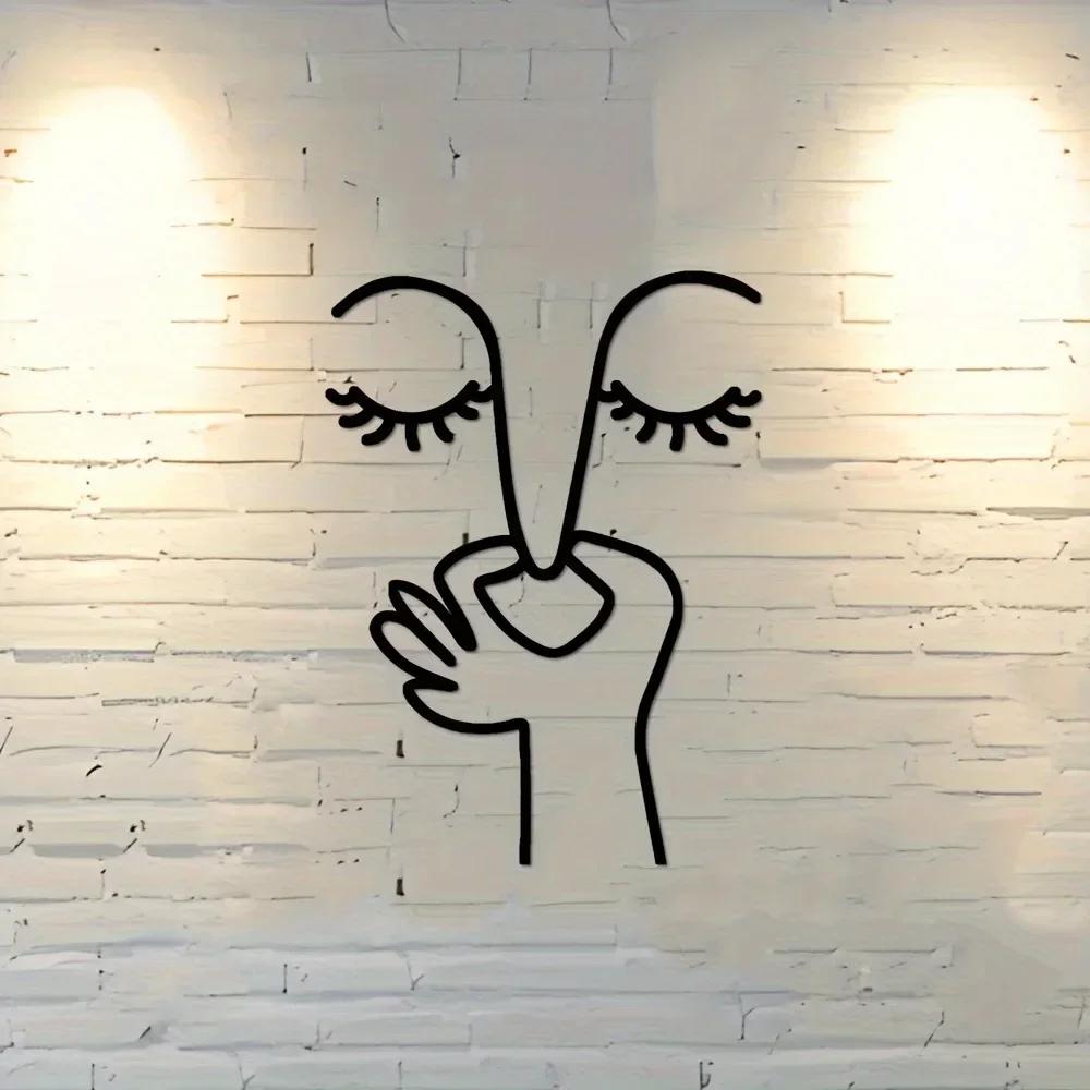 Creative Expression" 1ks humorné kovové nástěnné umění - ideální pro výzdobu koupelny, ložnice a obývacího pokoje. Unikátní řemeslný závěs.