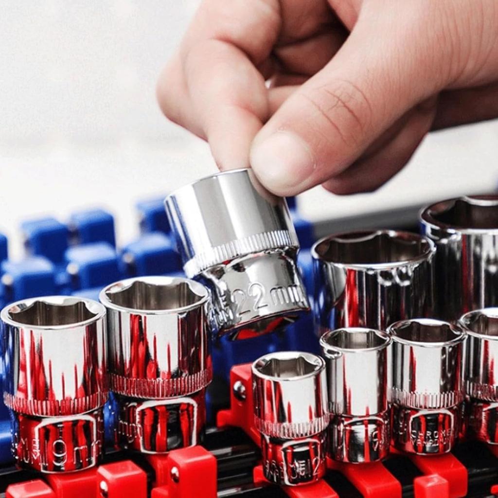 Mountable Drive Socket Organiser Rails Clips Universal Sockets Sliding Stand Rack Heavy Duty Wrench Holder Brackets Tools