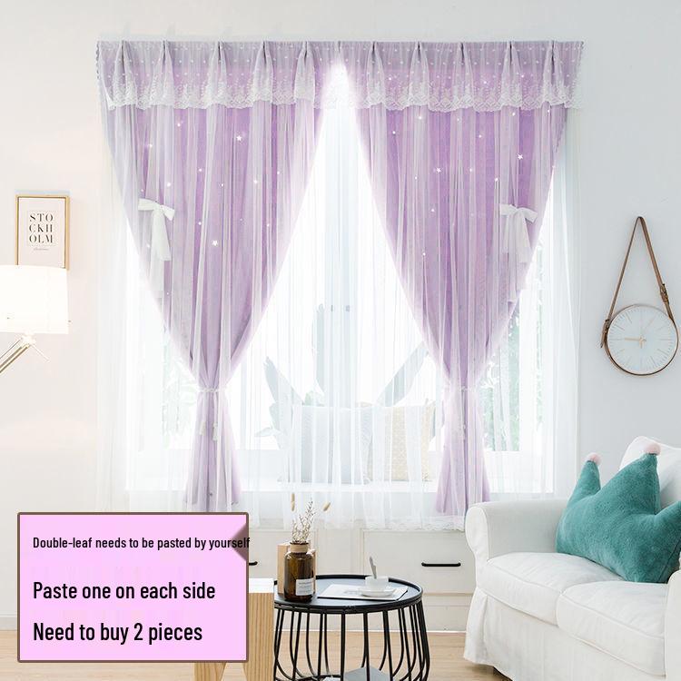 Self-Adhesive Blackout Velcro Curtain with Header for Balcony, Bedroom, Bay Window