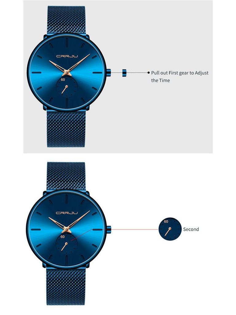 CRRJU 2150 Men's Casual Stylish Blue-Band Watch