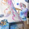 Qualle Aquarell Unterwasser Marine Sommer Tüll Fenster Vorhänge für Schlafzimmer Luxus Heim Vorhänge im Wohnzimmer Chiffon Paneele