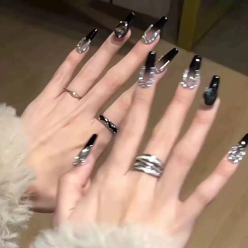 Handmade Wearable Nails with a High-End Feel, Cat-Eye Nail Art, Versatile and Luxurious, Travel-Friendly, Brightening Effect, Handmade Nail Art