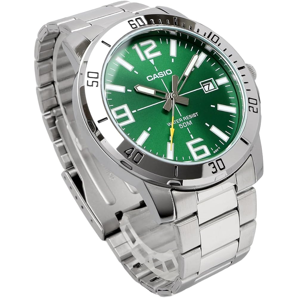 Casio Standard Analog Quartz Men's Watch MTP-VD01D-3BV Metal Band Green International Model