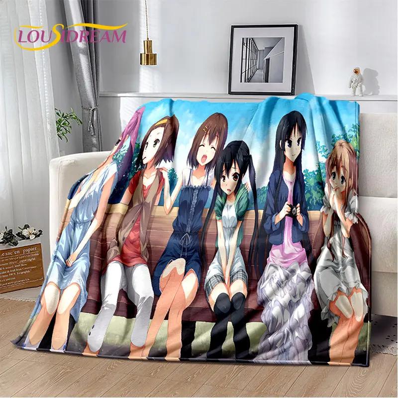 K-ON Cartoon Cute Lolita Kawaii Girls Soft Plush Blanket,Flannel Blanket Throw Blanket for Living Room Bedroom Bed Sofa Picnic