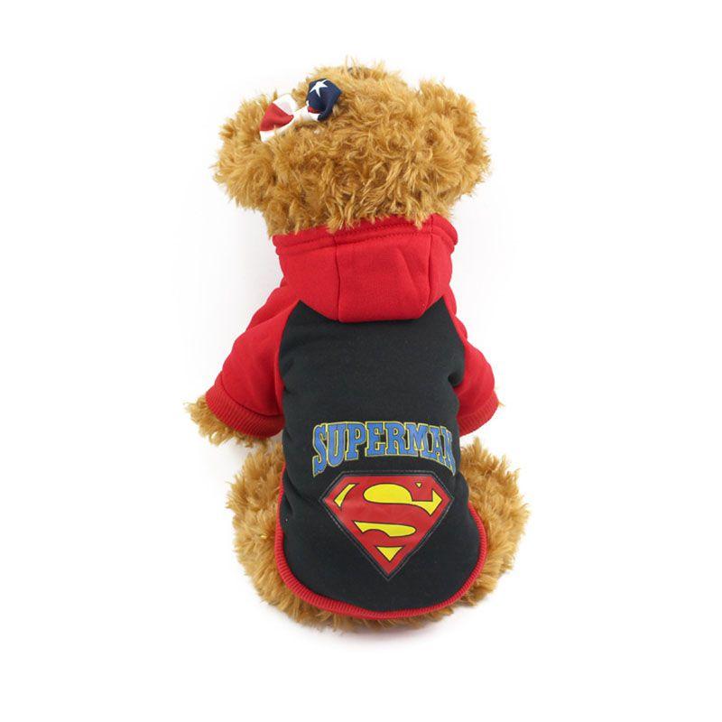 Cozy Superman Dog Clothes Small Pet Hoodie Coat For Winter Protection And Style