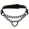 Personalized Fashion Punk Hip-Hop Gothic Peach Heart Shaped Chain Collar Necklace Trend Leather Love Heart Collar