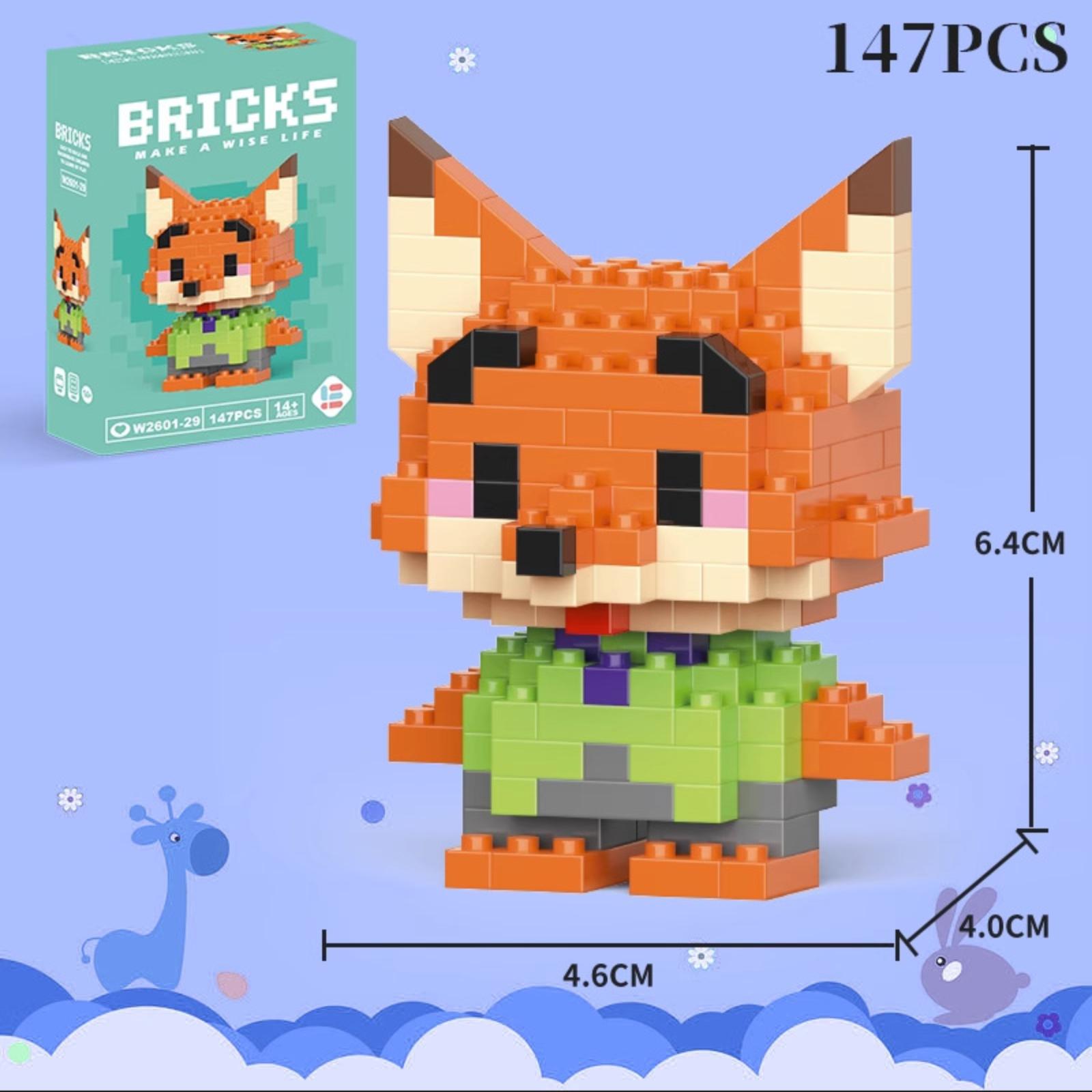 

147PCS Building Blocks Educational Toy Cartoon Animal Figure Assembly Model DIY Creative Construction Set Compatible with Popular Building Bricks One Size белый