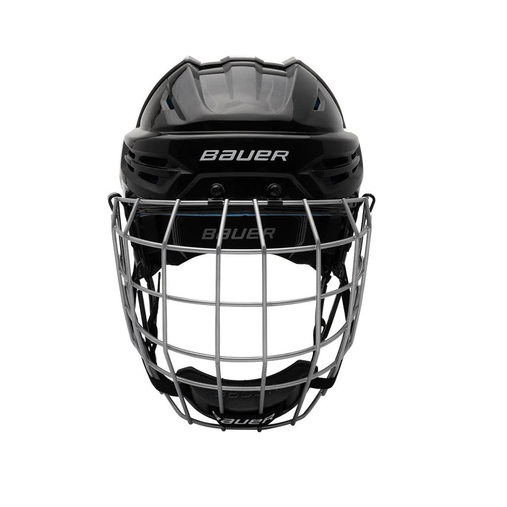Bauer 55 Hockey Helmet Combo with Senior Re-Akt Facemask, (Black, L)